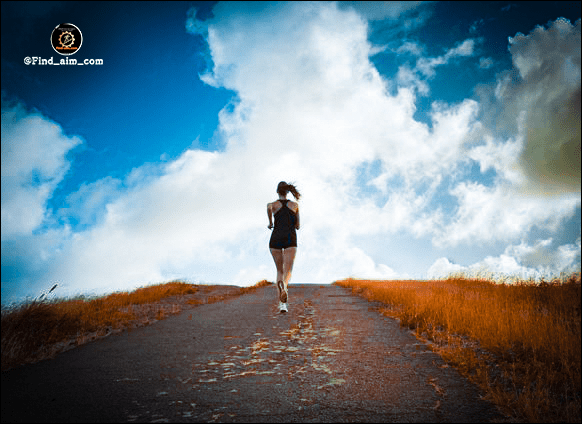 Girl running for achieving goal